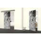 Glasschiebetür ECO-LINE Kaktusblüten Gelasert Auf Grauglas Glasschiebetür ECO-LINE Kaktusblüten Gelasert Auf Grauglas