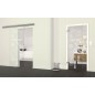 Glasschiebetür SLIM-LINE Barber Shop Gelasert Auf Klarglas Glasschiebetür SLIM-LINE Barber Shop Gelasert Auf Klarglas