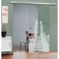 Glasschiebetür SLIM-LINE Treppe Gelasert Auf Klarglas Glasschiebetür SLIM-LINE Treppe Gelasert Auf Klarglas