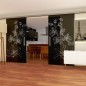 Glasschiebetür SLIM-LINE Blume 9 Gelasert Auf Grauglas Glasschiebetür SLIM-LINE Blume 9 Gelasert Auf Grauglas