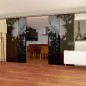 Glasschiebetür SLIM-LINE Blume 3 Gelasert Auf Grauglas