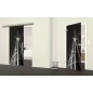 Glasschiebetür SLIM-LINE Dreimaster Gelasert Auf Grauglas Glasschiebetür SLIM-LINE Dreimaster Gelasert Auf Grauglas