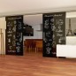 Glasschiebetür SLIM-LINE Coffee Shop Gelasert Auf Grauglas Glasschiebetür SLIM-LINE Coffee Shop Gelasert Auf Grauglas