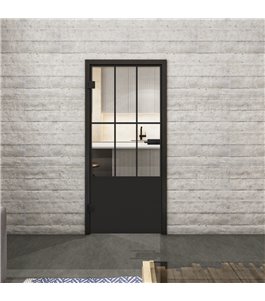Ganzglastür Loft Schwarzlack 03 Auf Klarglas