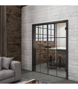 Ganzglastür Loft Schwarzlack 06 Auf Klarglas