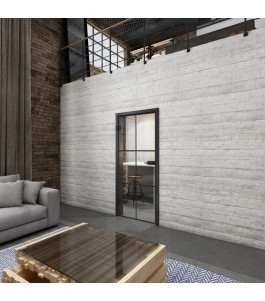 Ganzglastür Loft Schwarzlack 07 Auf Klarglas