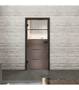 Ganzglastür Loft Rosteisen Genietet 13 Auf Klarglas