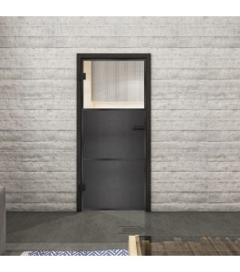 Ganzglastür Loft Schwarzeisen Genietet 15 Auf Klarglas