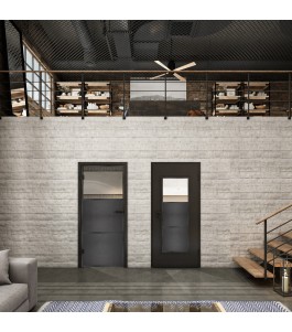 Ganzglastür Loft Schwarzeisen Genietet 15 Auf Klarglas