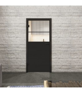 Ganzglastür Loft Schwarzlack 22 Auf Klarglas