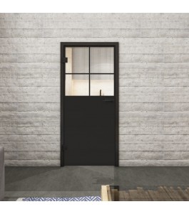 Ganzglastür Loft Schwarzlack 23 Auf Klarglas