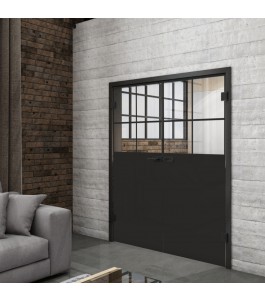 Ganzglastür Loft Schwarzlack 23 Auf Klarglas