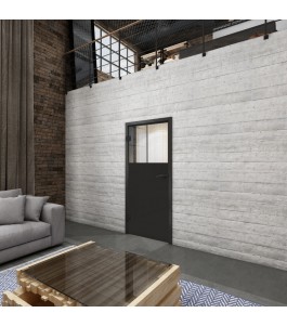 Ganzglastür Loft Schwarzlack 25 Auf Klarglas