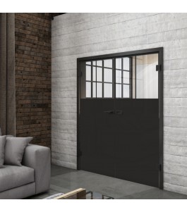 Ganzglastür Loft Schwarzlack 25 Auf Klarglas
