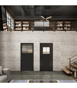 Ganzglastür Loft Schwarzlack 25 Auf Klarglas