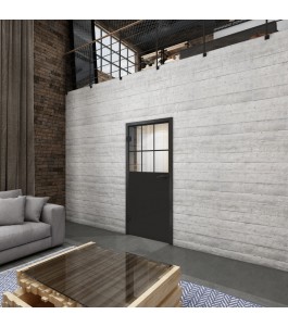 Ganzglastür Loft Schwarzlack 27 Auf Klarglas