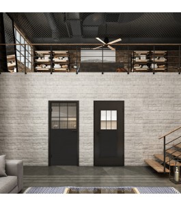 Ganzglastür Loft Schwarzlack 27 Auf Klarglas