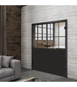 Ganzglastür Loft Schwarzlack 28 Auf Klarglas