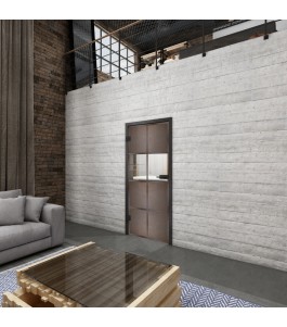 Ganzglastür Loft Rosteisen Genietet 29 Auf Klarglas