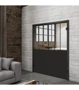 Ganzglastür Loft Schwarzlack 30 Auf Klarglas