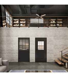 Ganzglastür Loft Schwarzlack 30 Auf Klarglas