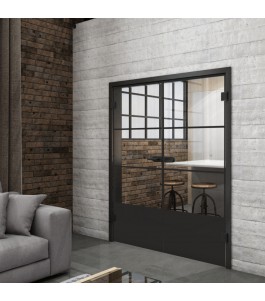 Ganzglastür Loft Schwarzlack 32 Auf Klarglas