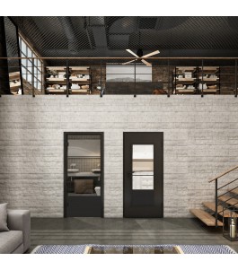 Ganzglastür Loft Schwarzlack 32 Auf Klarglas