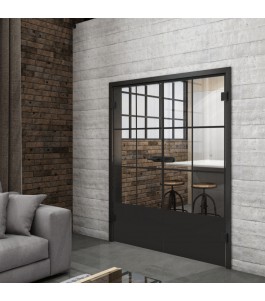 Ganzglastür Loft Schwarzlack 35 Auf Klarglas