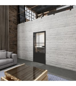 Ganzglastür Loft Schwarzlack 36 Auf Klarglas
