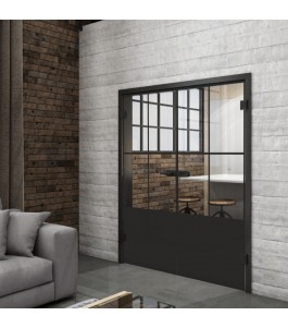 Ganzglastür Loft Schwarzlack 36 Auf Klarglas