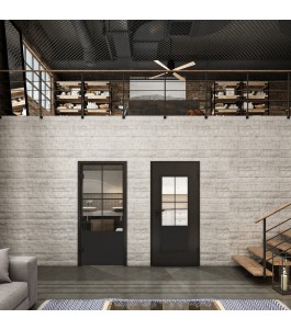 Ganzglastür Loft Schwarzlack 36 Auf Klarglas