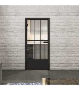 Ganzglastür Loft Schwarzlack 37 Auf Klarglas
