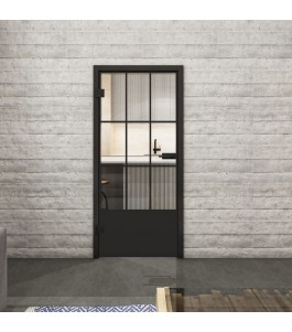 Ganzglastür Loft Schwarzlack 38 Auf Klarglas