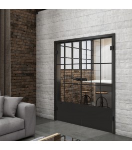 Ganzglastür Loft Schwarzlack 38 Auf Klarglas