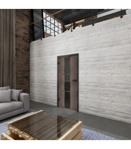 Ganzglastür Loft Rosteisen Genietet 36 Auf Grauglas