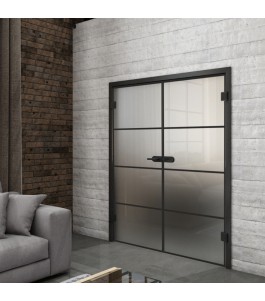 Ganzglastür Loft Schwarzlack 02 Blickdicht-modernes Zuhause