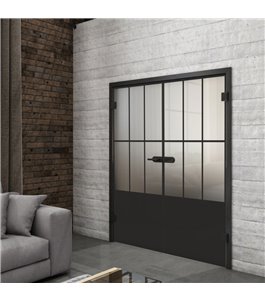 Ganzglastür Loft Schwarzlack 03 Blickdicht-modernes Zuhause