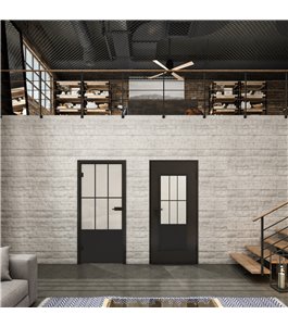 Ganzglastür Loft Schwarzlack 03 Blickdicht-modernes Zuhause