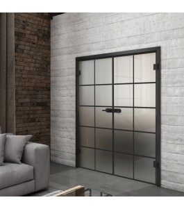 Ganzglastür Loft Schwarzlack 05 Blickdicht-modernes Zuhause
