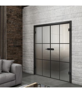 Ganzglastür Loft Schwarzlack 07 Blickdicht-modernes Zuhause