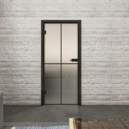 Ganzglastür Loft Schwarzlack 08 Blickdicht-modernes Zuhause