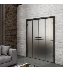 Ganzglastür Loft Schwarzlack 08 Blickdicht-modernes Zuhause