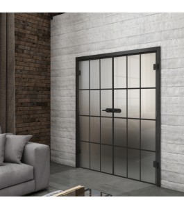 Ganzglastür Loft Schwarzlack 10 Blickdicht-modernes Zuhause