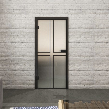 Ganzglastür Loft Schwarzlack 15 Blickdicht-modernes Zuhause