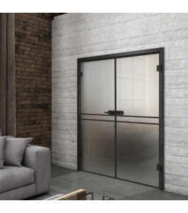 Ganzglastür Loft Schwarzlack 18 Blickdicht-modernes Zuhause