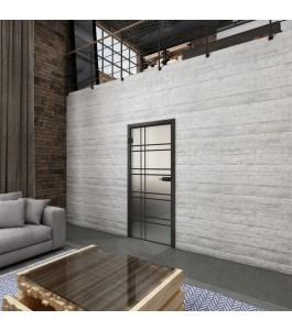 Ganzglastür Loft Schwarzlack 19 Blickdicht-modernes Zuhause