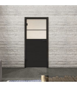 Ganzglastür Loft Schwarzlack 22 Blickdicht-modernes Zuhause