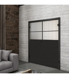 Ganzglastür Loft Schwarzlack 22 Blickdicht-modernes Zuhause