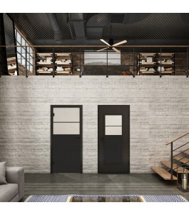 Ganzglastür Loft Schwarzlack 22 Blickdicht-modernes Zuhause
