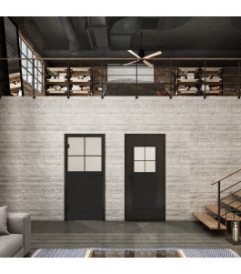 Ganzglastür Loft Schwarzlack 23 Blickdicht-modernes Zuhause